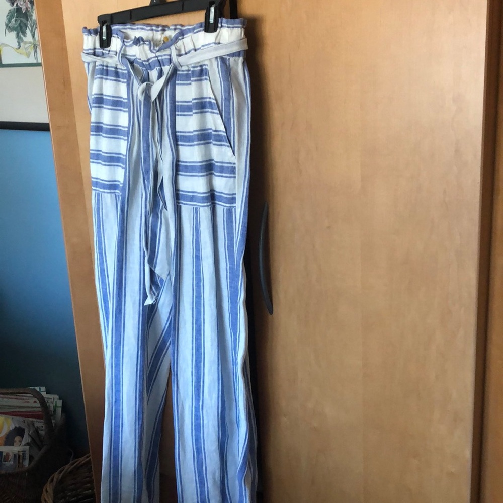 Summer striped linen pants